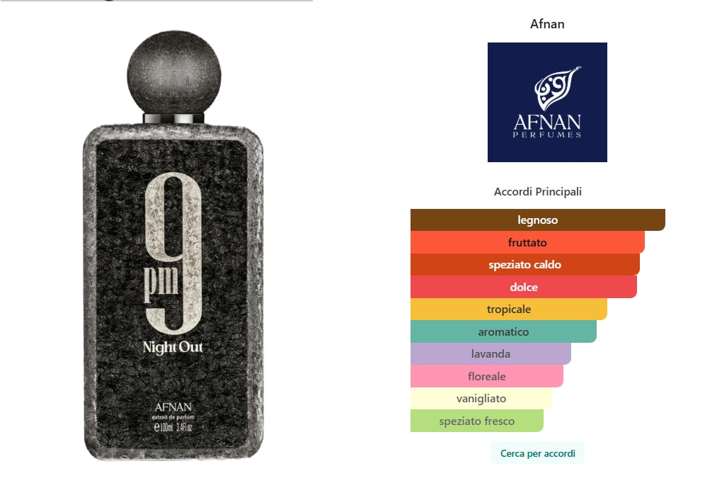 9 PM Night Out di Afnan Unisex 100ml