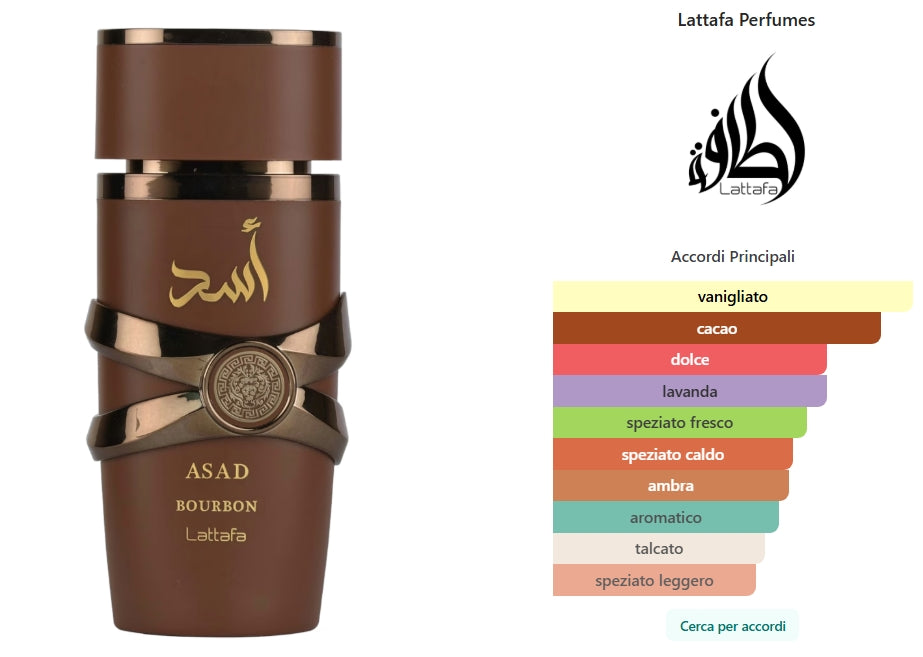 Asad Bourbon di Lattafa Perfumes Eau de Parfum 100ml