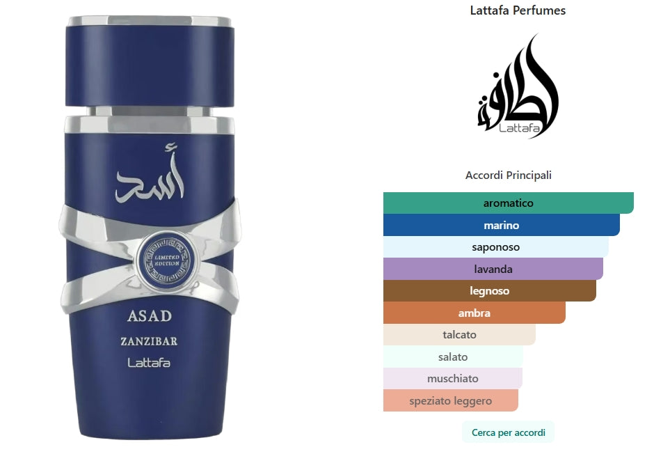 Asad Zanzibar Limited Edition di Lattafa Perfumes Eau de Parfum 100ml