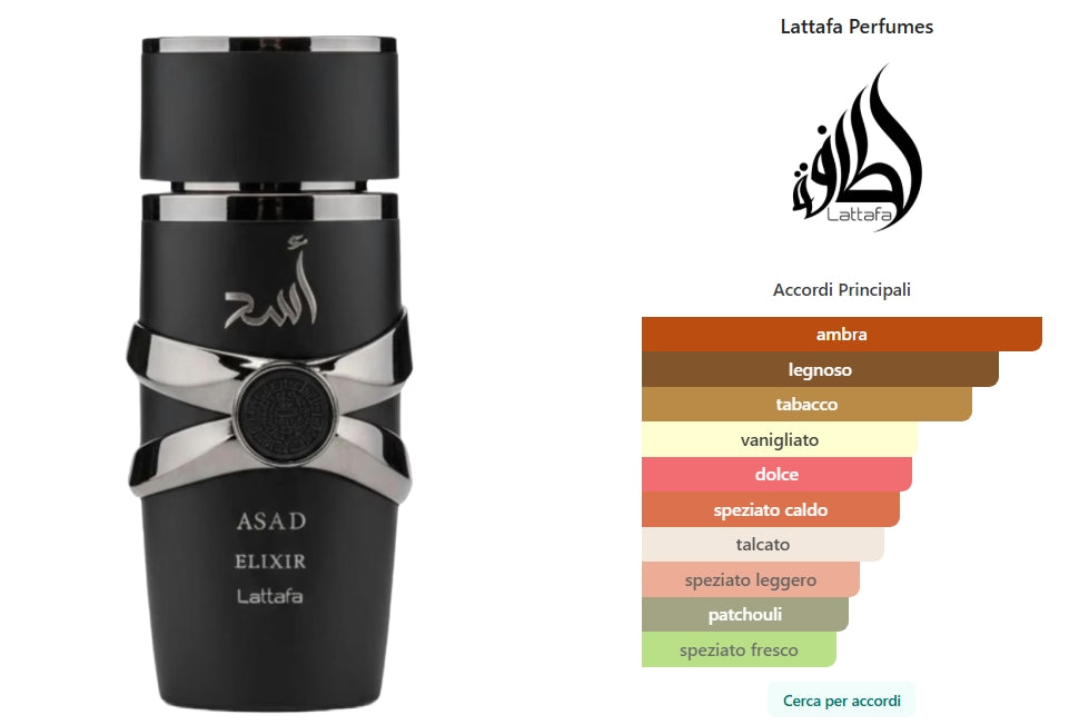Asad Elixir di Lattafa Perfumes Eau de Parfum 100ml