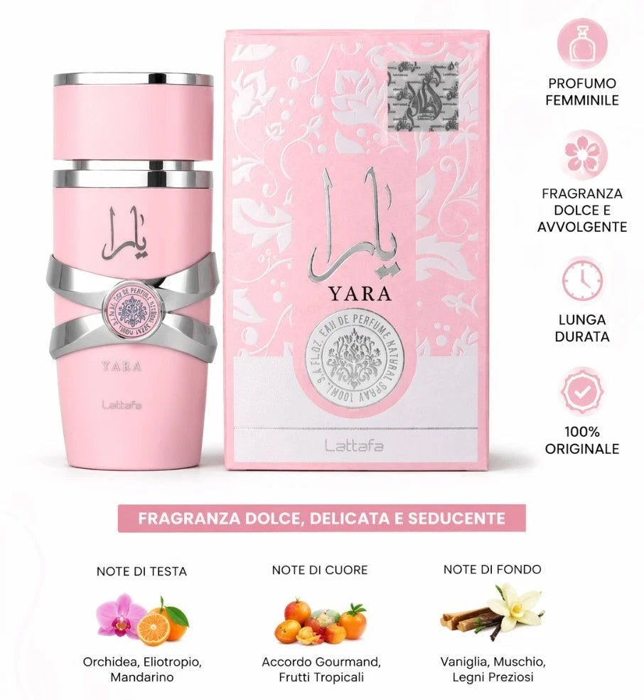 Pink Lattafa Yara Eau de Parfum 100ml